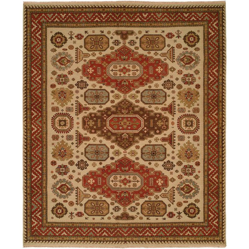 Traditional Multi-Colored Flatweave Wool Area Rug - 10' x 14' - Multi-Colored