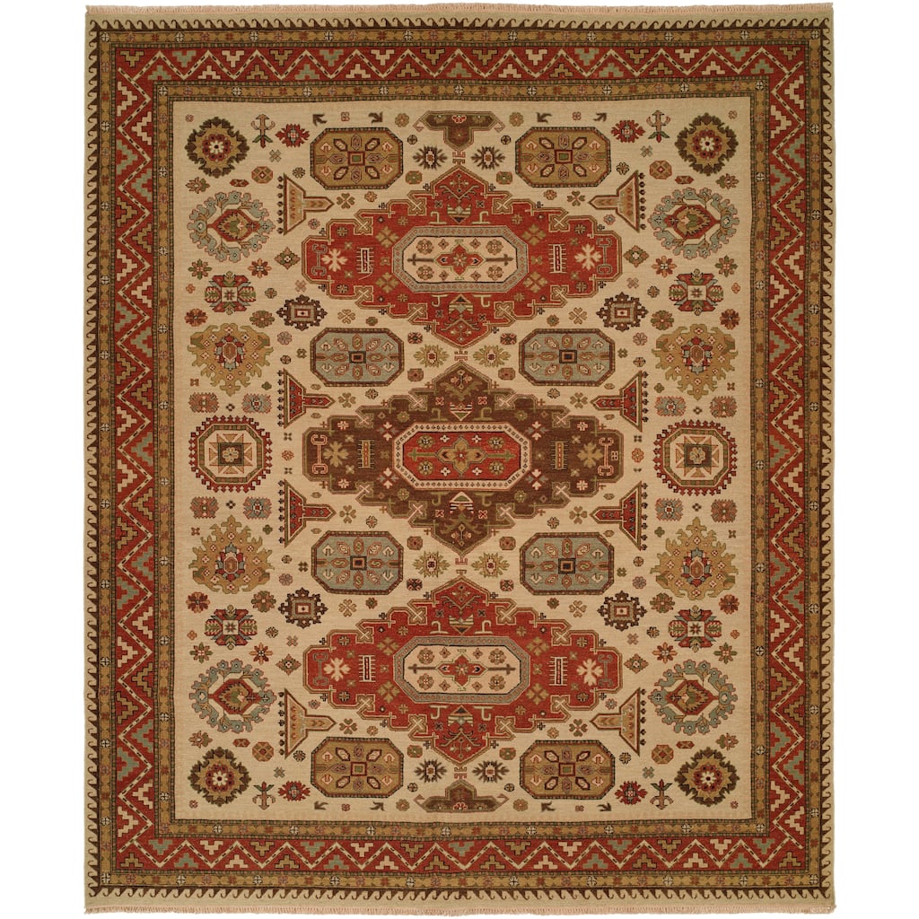 Traditional Multi-Colored Flatweave Wool Area Rug