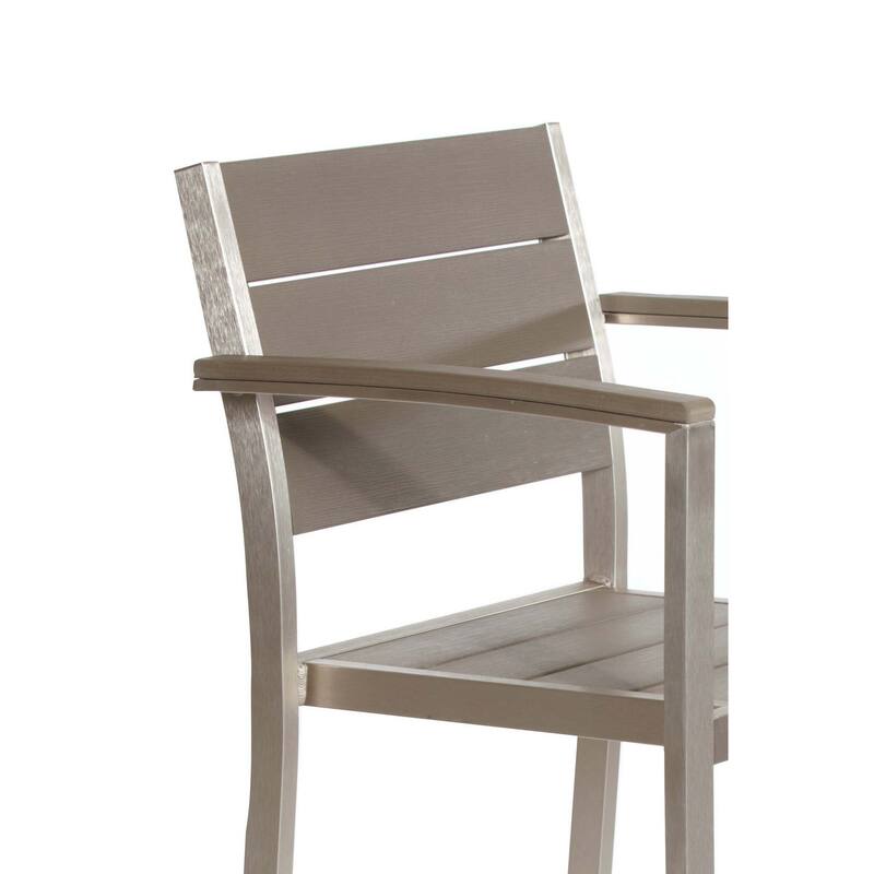 Kylo 18 Inch 4 Piece Outdoor Armchair, Polyresin Backs and Seats, Aluminum