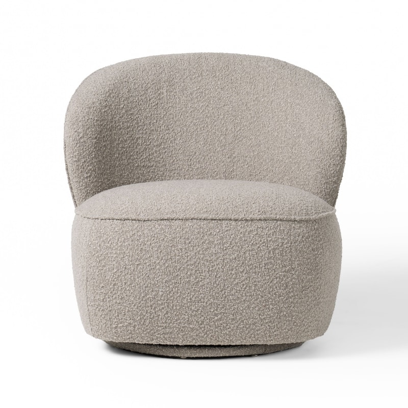 Divani Casa Allis Glam Grey and Black Fabric Swivel Accent Chair