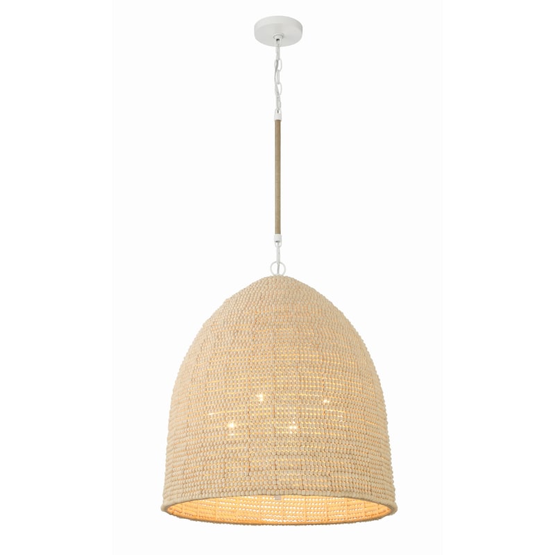 Jasper 6 Light Matte White Chandelier - 20"W x 22.5"H x 20"D