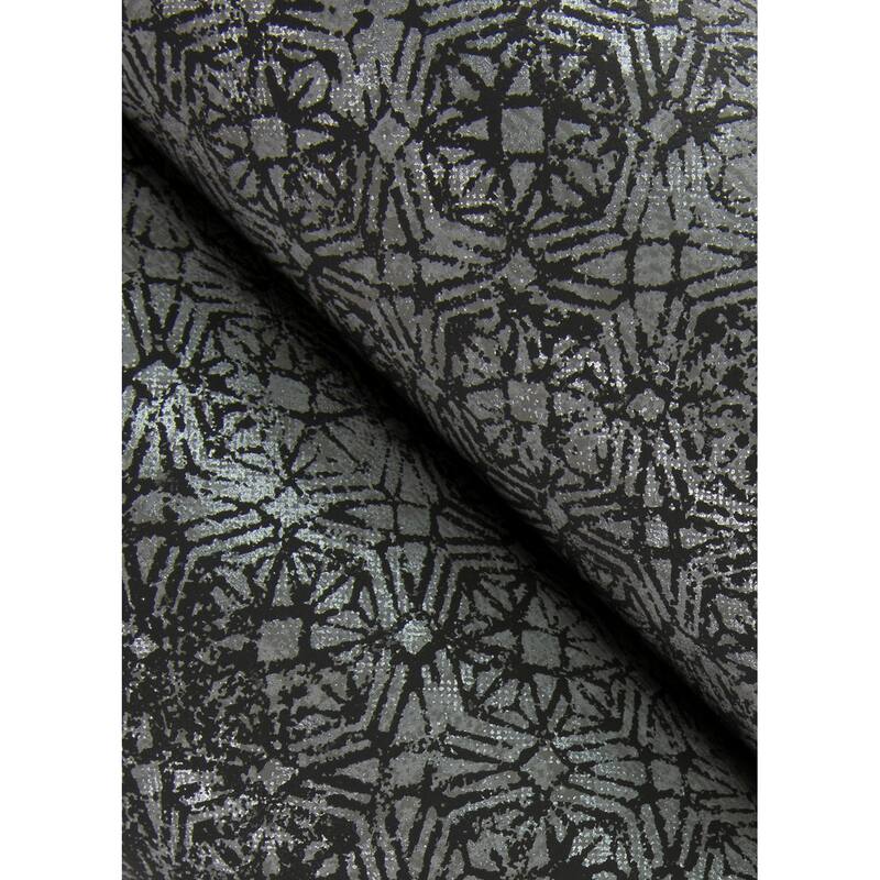 A-Street Prints Hirawa Pewter Metallic Mosaic Wallpaper