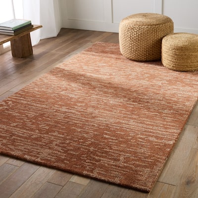 Ingar Handmade Abstract Rust/ Light Brown Area Rug