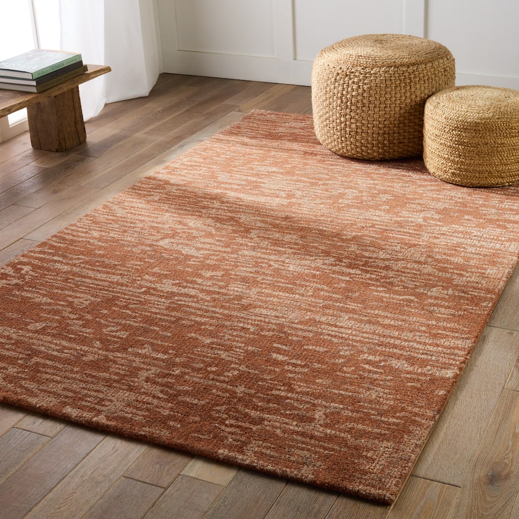 Ingar Handmade Abstract Rust/ Light Brown Area Rug
