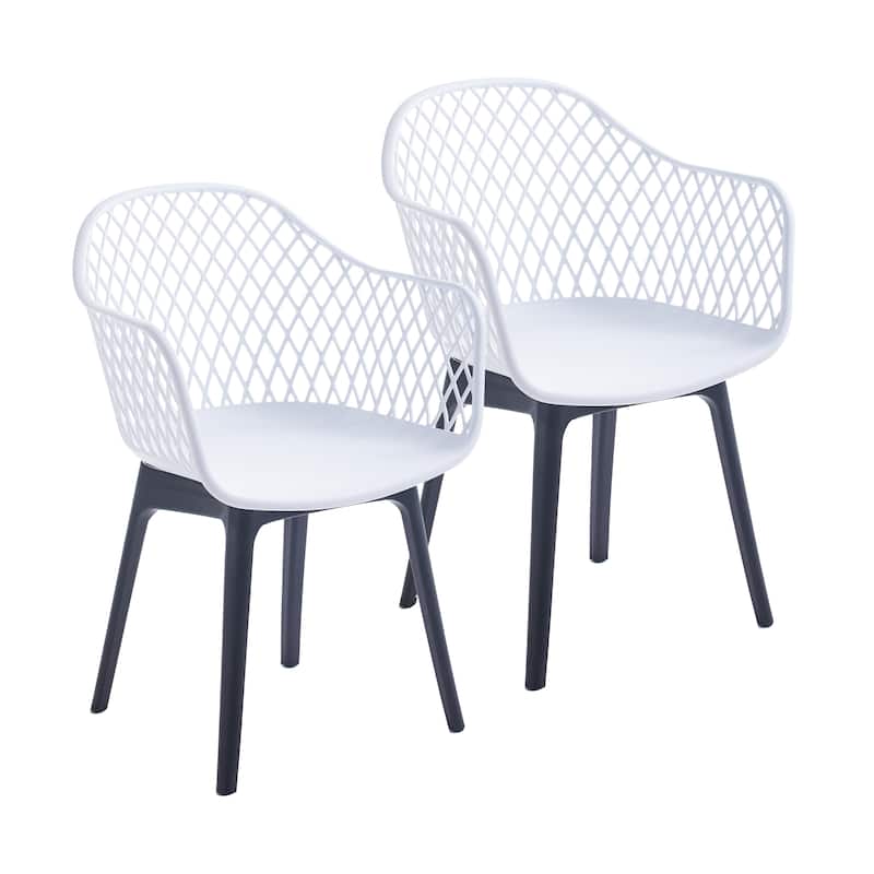 Porthos Home Miro Dining Chairs Set Of 2, Plastic Shell And Legs - White