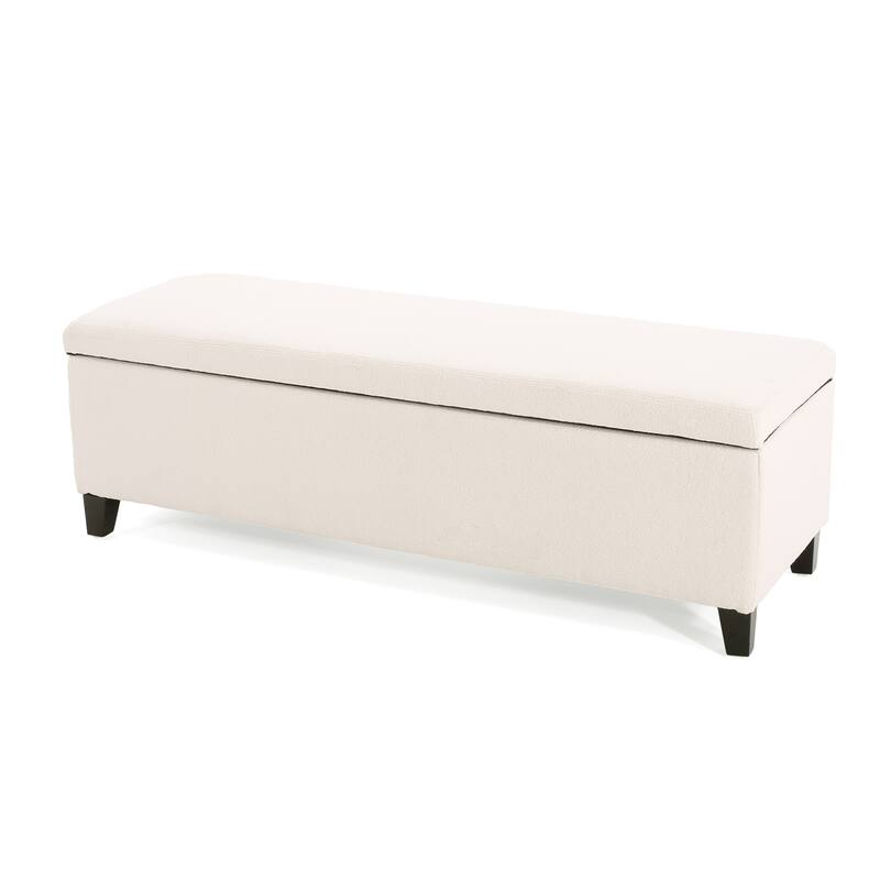 Linfield Boucle Upholstered Storage Ottoman Bench by Christopher Knight Home