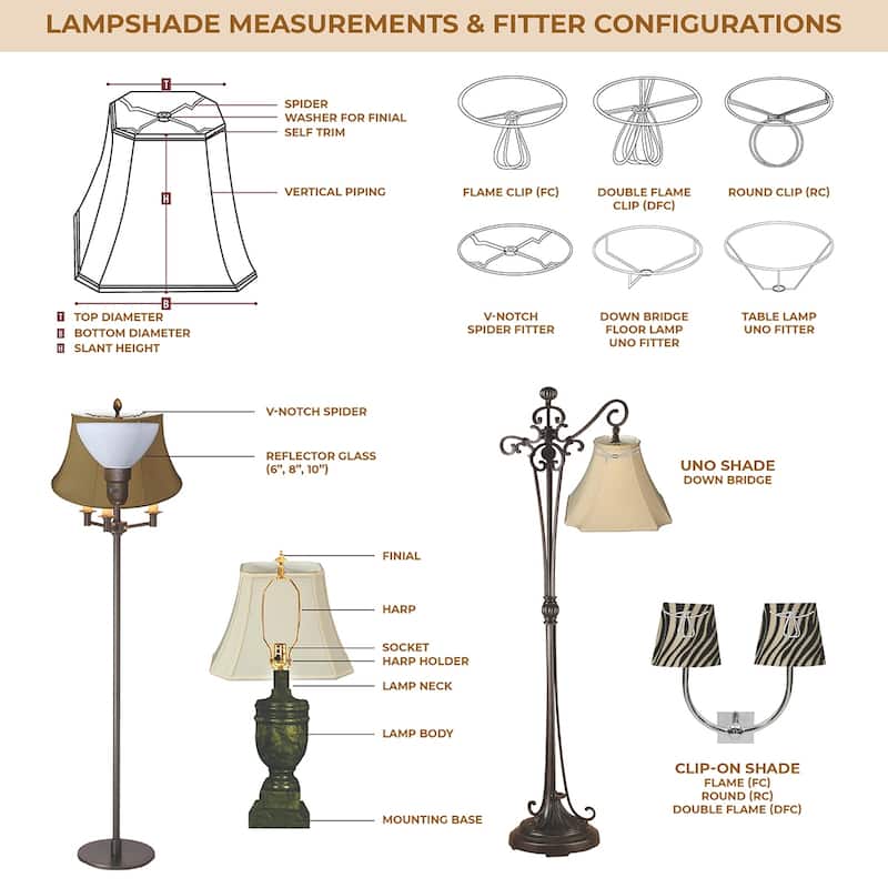 Royal Designs Fancy Square Bell Basic Lamp Shade, Eggshell, 7x16x12.75 ...