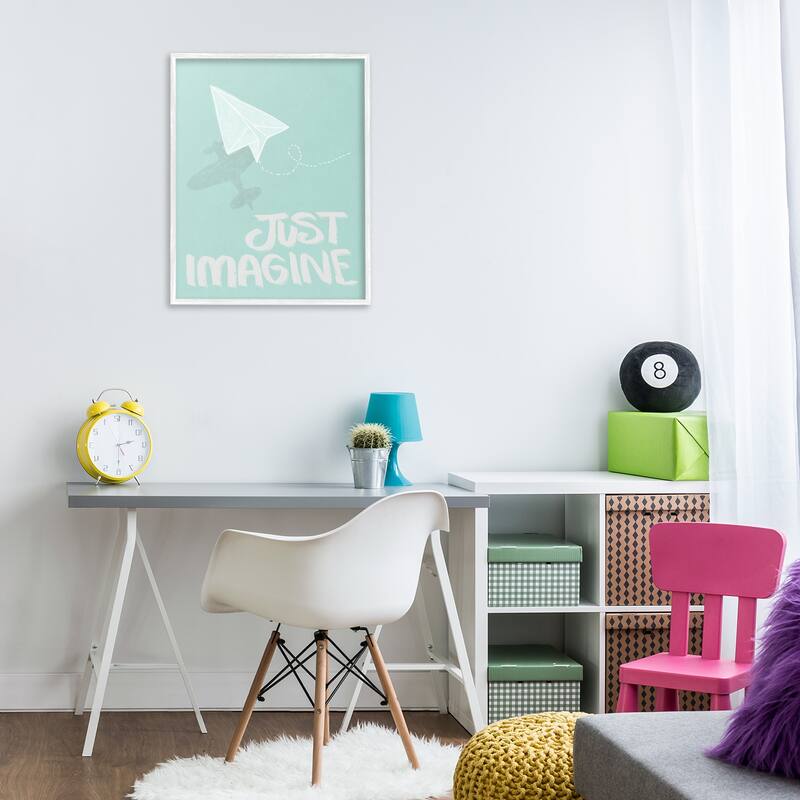 Stupell Inspirational Just Imagine Phrase Framed Giclee Art Design By Chen Alyesh