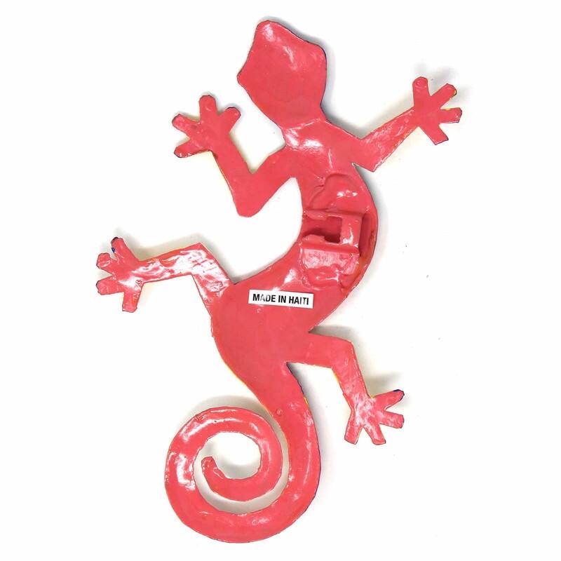 Handmade Recycled Metal Gecko Wall Art (Haiti)