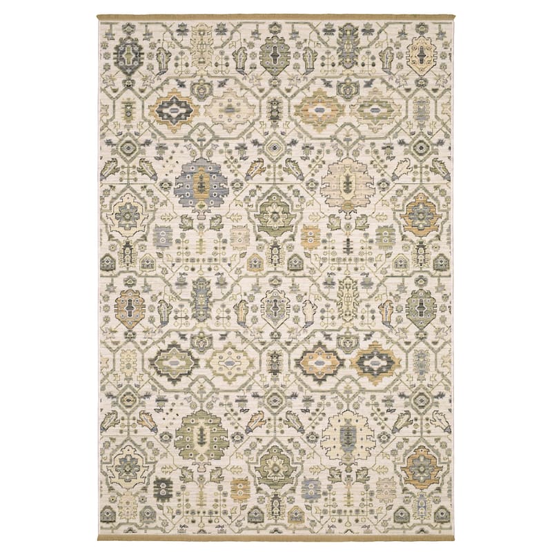 Adelaide Old World Nomadic Ivory/ Gold Wool Blend Area Rug