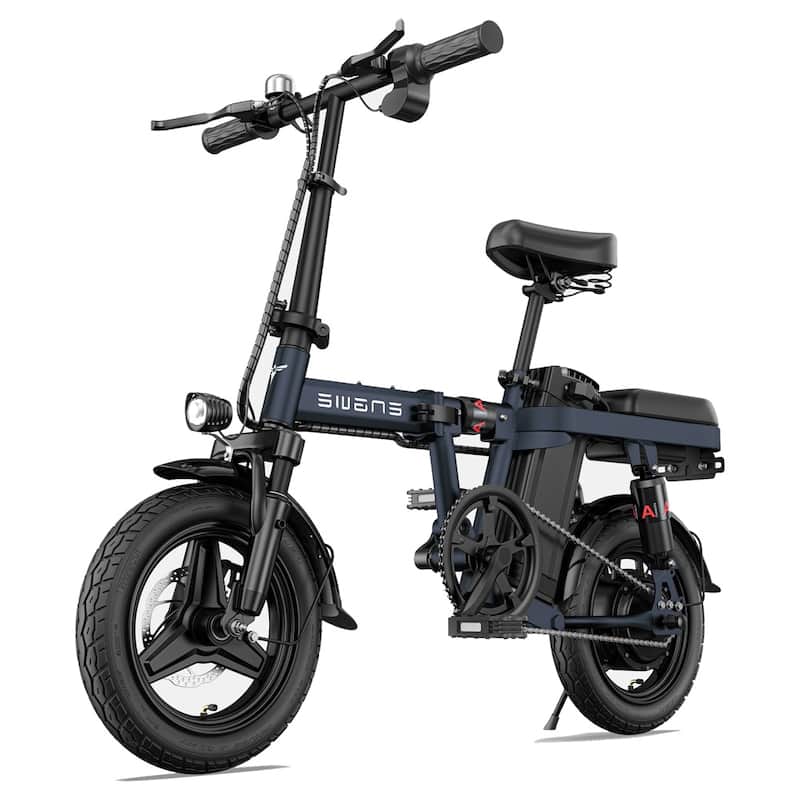 14 inch Front Shock Absorber Folding Electric Bicycle - Blue