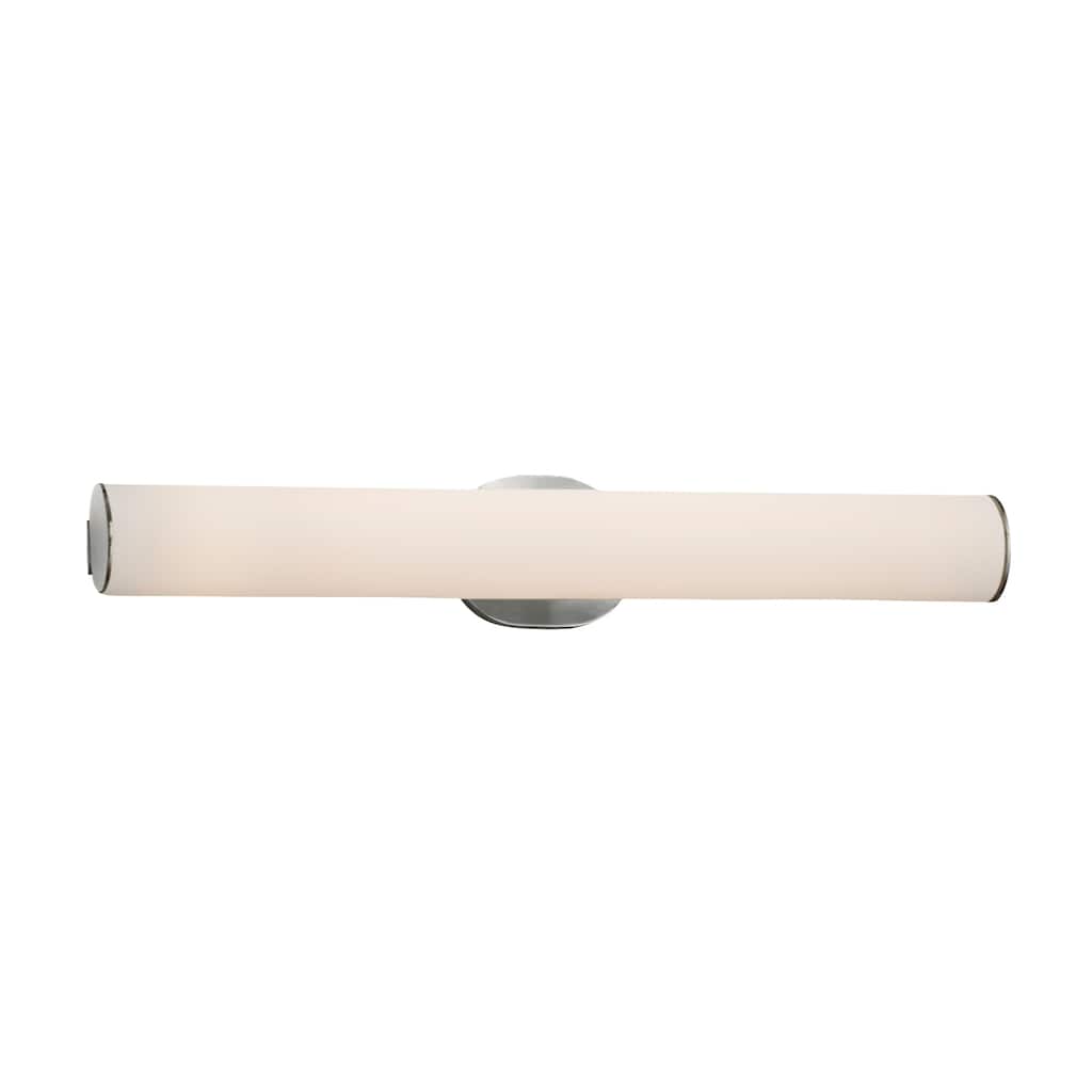 Justice Design Fusion Eliptical 30-inch Brushed Nickel ADA Wall/ Bath Bar, Opal Shade