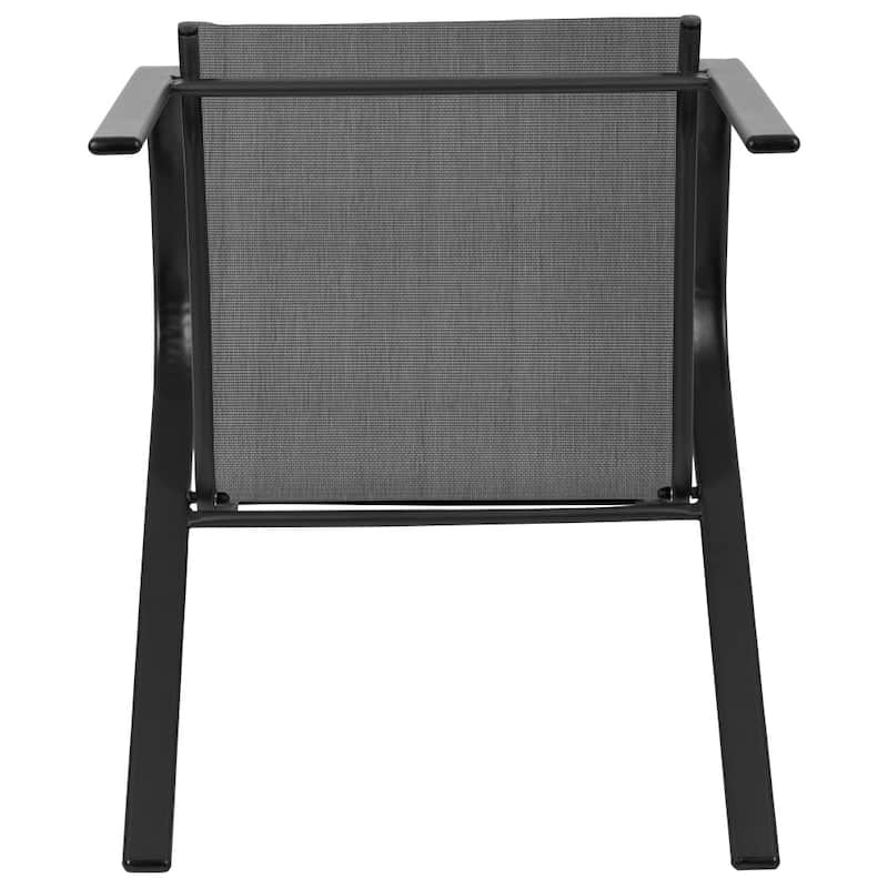 5 Pack Outdoor Stack Chair with Flex Comfort Material - Patio Stack Chair