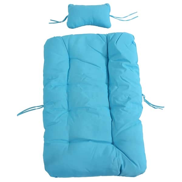 slide 2 of 8, Sunnydaze Julia Hanging Egg Chair Replacement Cushions - Cushions Only Blue