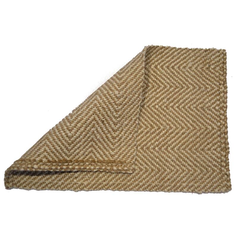 Indoor Jute Beige/ Black Zigzag Floor Mat
