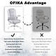 preview thumbnail 3 of 5, BOSSIN Big and Tall Office Chair Ergonomic High Back Computer Adjustable Height Leather Executive Chair with Padded Flip-up Arms