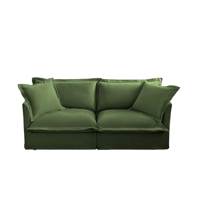 83.4" Chenille Modular 3-Seat Sofa with Removable Washable Covers, 300lb Capacity