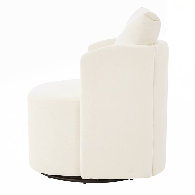 Upholstered Swivel Sofa Chair with Curved Desig