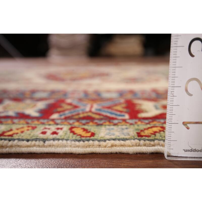 Kazak Foyer Rug Hand-Knotted Bedroom Wool Carpet - 3'4" x 4'11"