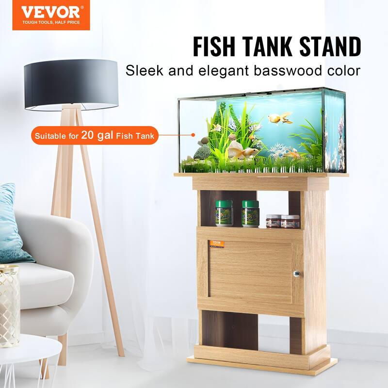 VEVOR Aquarium Stand Fish Tank Stand in MDF Turtle Tank Stand Reptile Tank Stand with Storage