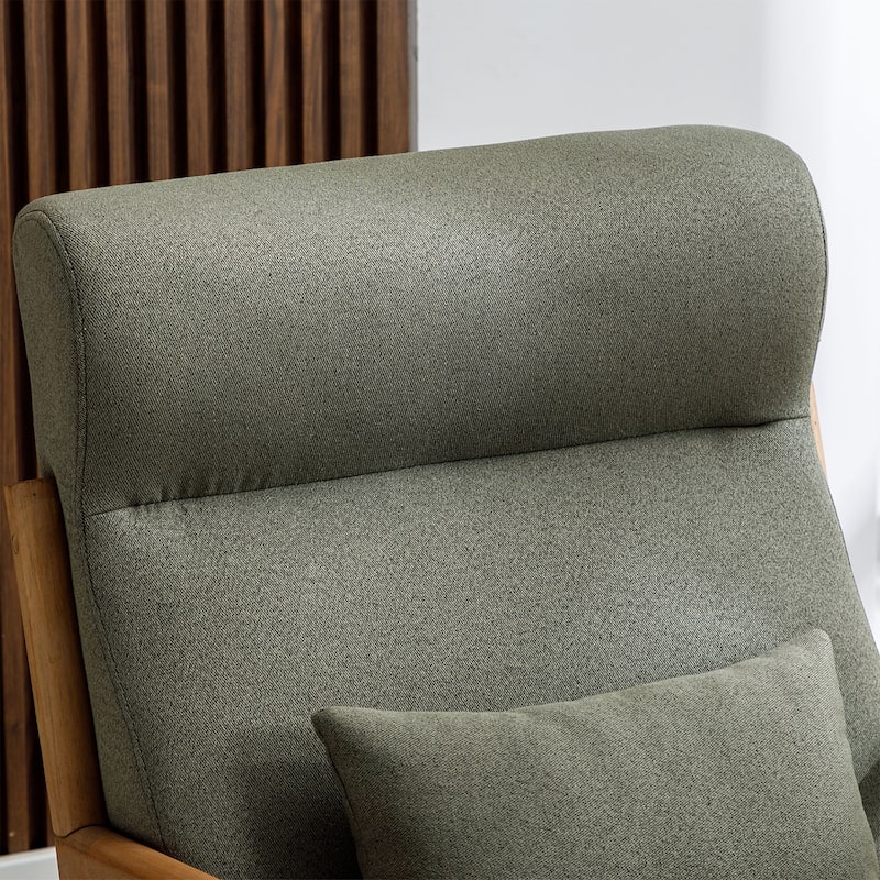 Single Lounge Armchair with Solid Wood Frame