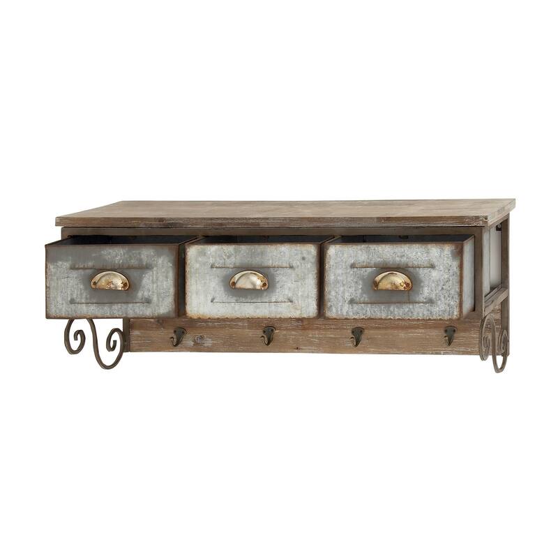 Wood Wall Shelf - Brown - Roche River Decor