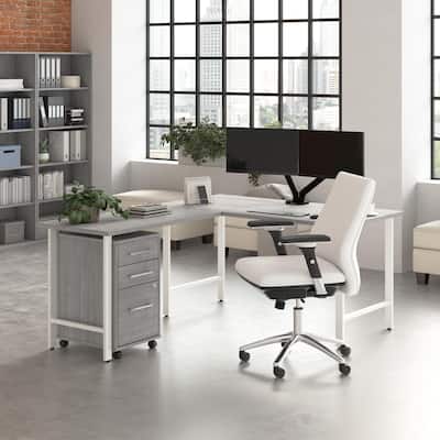 Bush Business Furniture Hustle 60W x 30D L Shaped Desk with Drawers