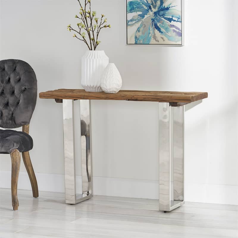 Wood and Metal Console Table