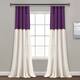 Lush Decor Linen Button Single Panel Window Curtain - 84"L x 40"W - Purple/Off-White