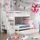 preview thumbnail 2 of 38, Simple Twin over Twin/Full Bunk Bed With Twin Size Trundle And Storage