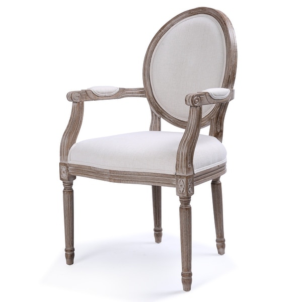 Shop Belleze Modern Dining Chair Linen Fabric Padded ...