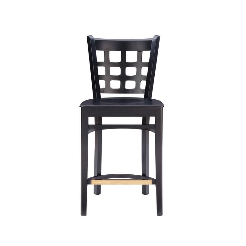 Linon Levan Counter Stool Black Wood Seat Set Of 2