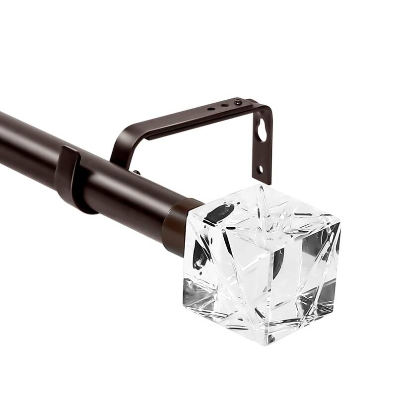 1-inch Diameter Cut Ice Adjustable Single Drapery Curtain Rod - 84"-120" - Bronze