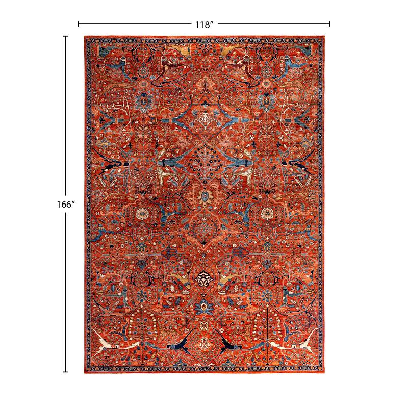 Serapi One-of-a-Kind Hand-Knotted Area Rug - Orange - 9' 10" x 13' 10"