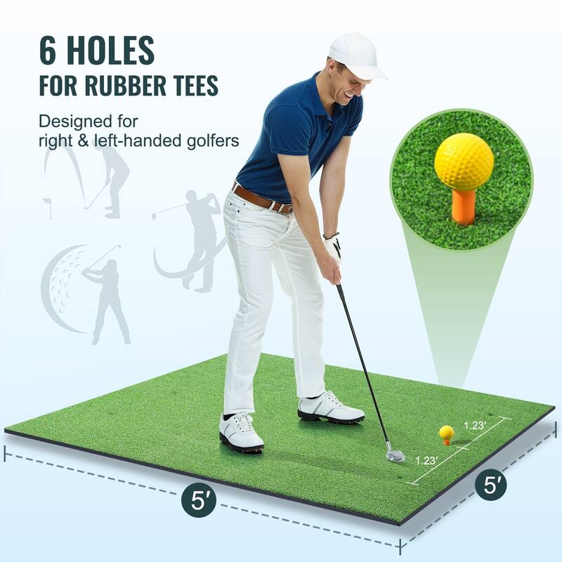 Golf Hitting Mat, Artificial Turf Golf Hitting Mat, Thickened Golf Hitting Training Aids, Golf Practice Hitting Mat