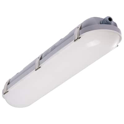 20 Watt LED 2 Foot Vapor Proof Emergency Battery Integrated Microwave Sensor 3K/4K/5K - Gray