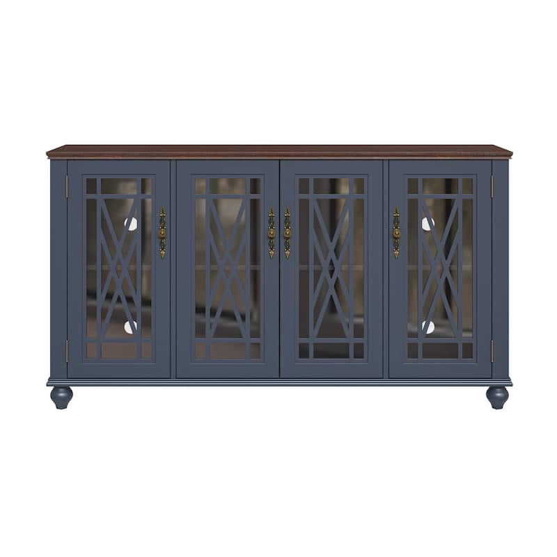 63" Vintage Style Wood Kitchen Accent Buffet Sideboard Cabinet - 63" in Width