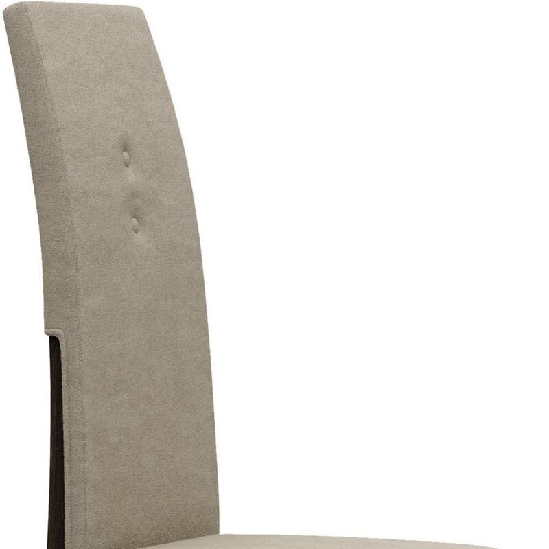 Set of 2 Brown Microfiber Upholstered Dining Chairs with Espresso Solid Wood Legs for Kitchen or Living Room