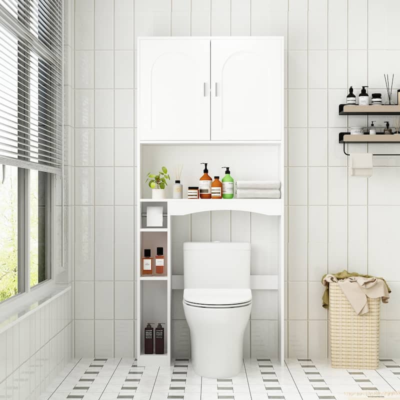 Over The Toilet Cabinet, Double Door Bathroom Storage Organizer - 31.5"x70.9"