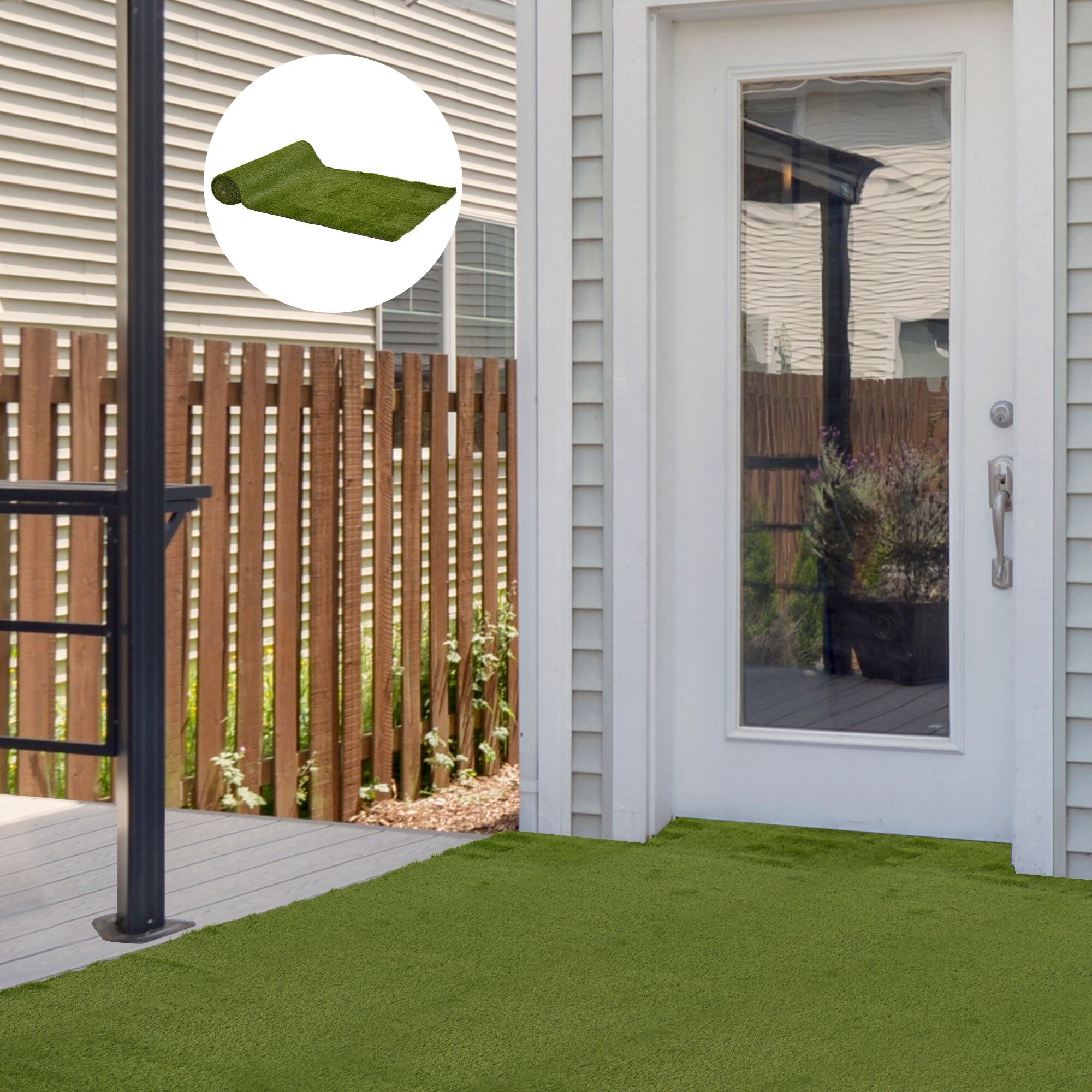 Outsunny 13 X 3 3 Artificial Turf Grass With Simulated Look Feel Uv Protection Drain Holes For Rain 1 2 Height Overstock