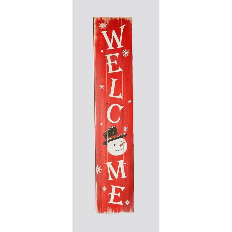 40" Wood Snowman Welcome Sign