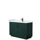 preview thumbnail 99 of 168, Miranda Single Vanity Set, Cultured Marble Top, No Mirror 48-Inch Single - Green, Black Trim, Carrara Cultured Marble Top