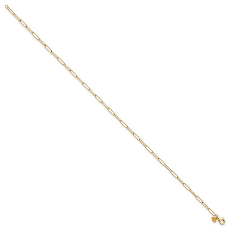 Curata 14k Yellow Gold Polished 2.6mm Paperclip Link Bracelet Options: 7" 8"