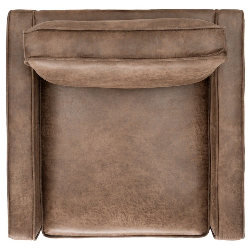 SAFAVIEH Lugenia Brown/Gold Accent Chair - 31" W x 30" D x 33" H - 31Wx30Dx33H