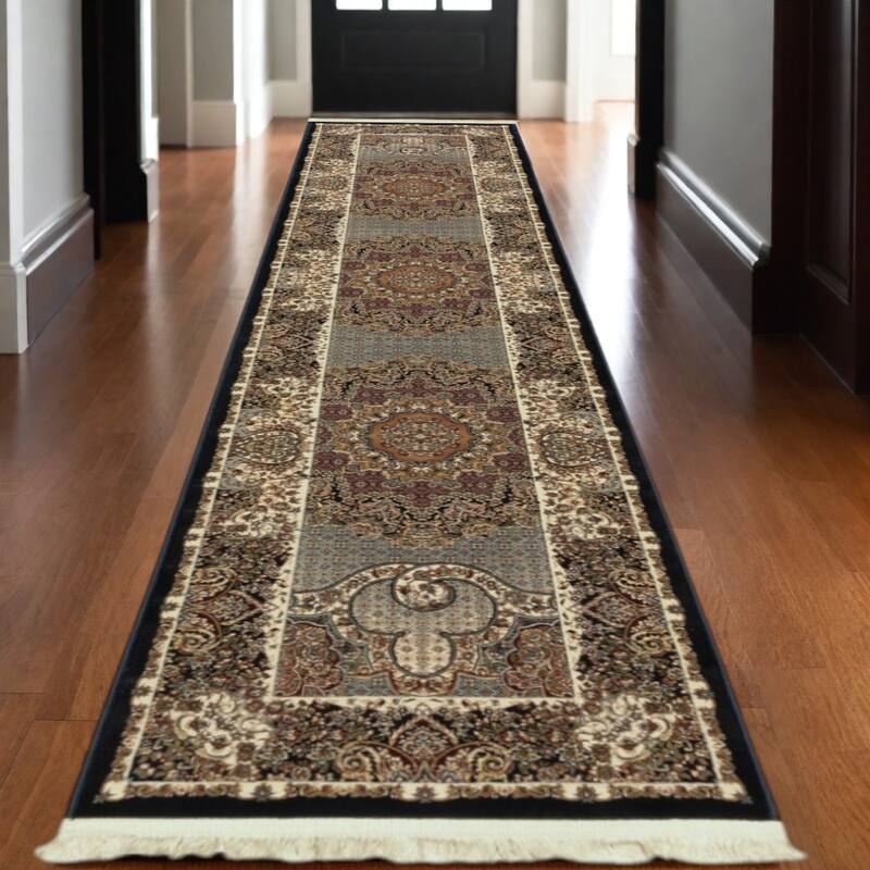 HomeRootsMedallion Traditional Runner Area Rug - 120.08' X '26.77' X '0.16