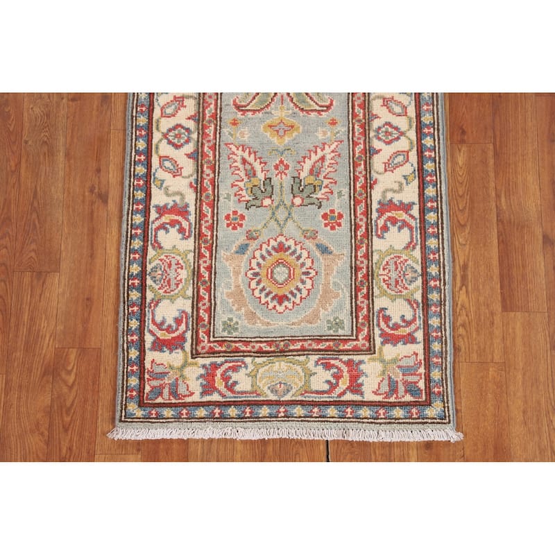 Traditional Kazak Runner Rug Hand-Knotted Wool Carpet - 2'0" x 5'8"