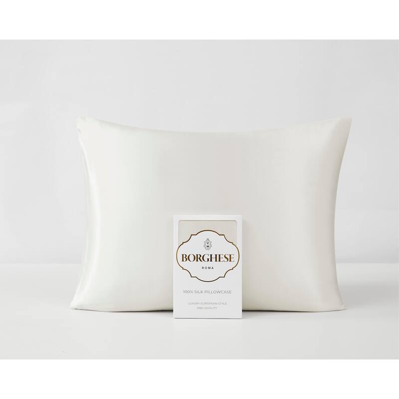 Borghese Roma Luxe 100% Silk Pillowcase - White - Standard