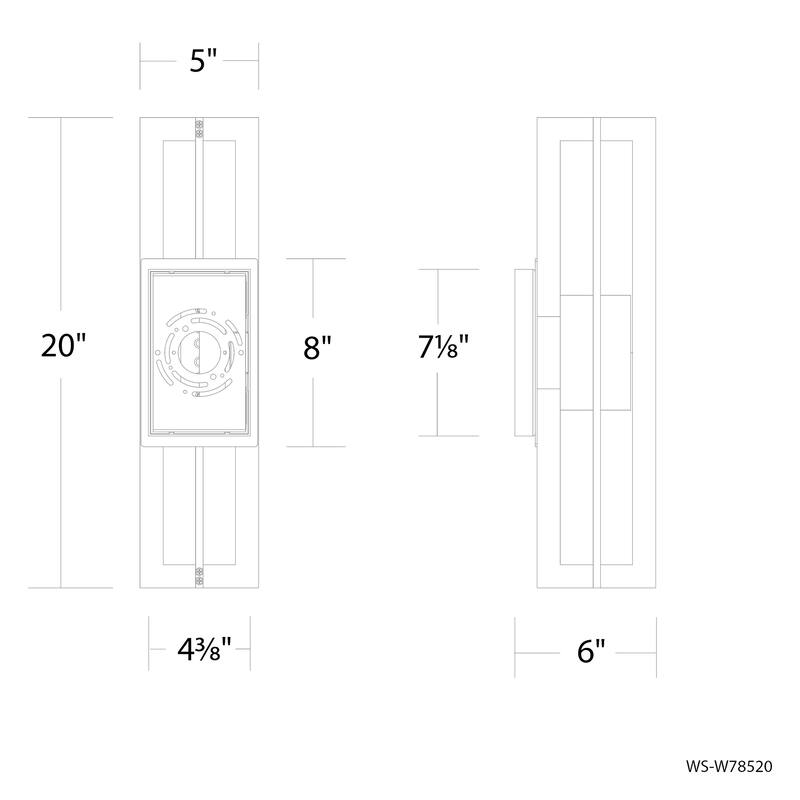 Gander 20in LED Outdoor Wall Light Selectable CCT 2700-3000-3500-4000K set to 2700K in Black