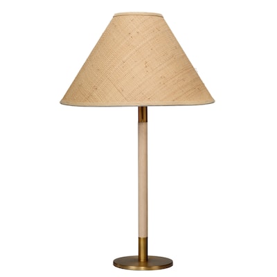 Jamie Young Morgana Wood and Metal Table Lamp with Raffia Shade