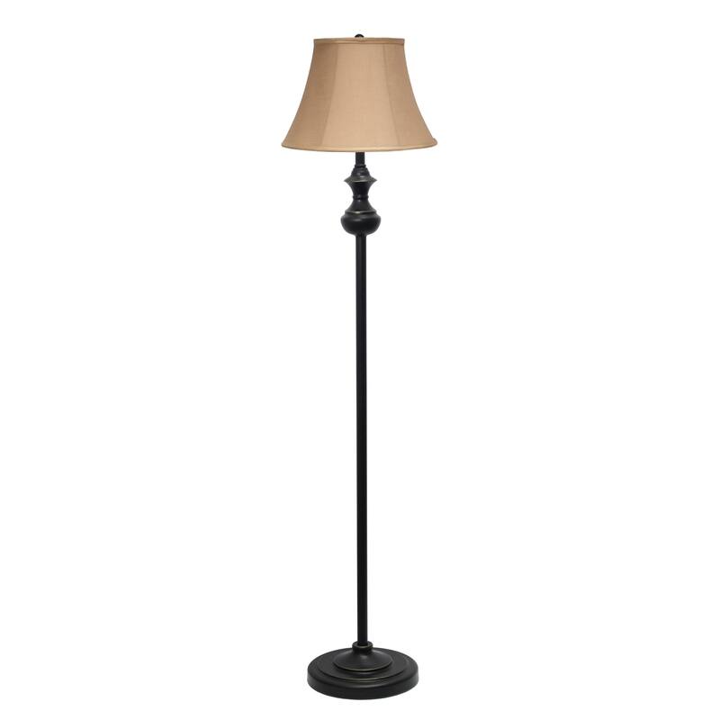 Elegant Designs Traditionally Crafted 3 Pack Lamp Set (2 Table Lamps, 1 Floor Lamp) with Tan Shades, Restoration Bronze - N/A